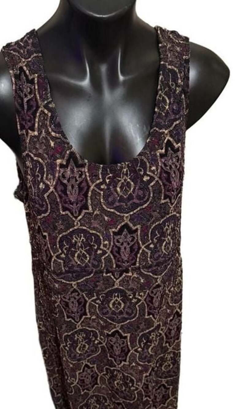 Coldwater Creek Purple Paisley Sleeveless Tank Midi Dress PM